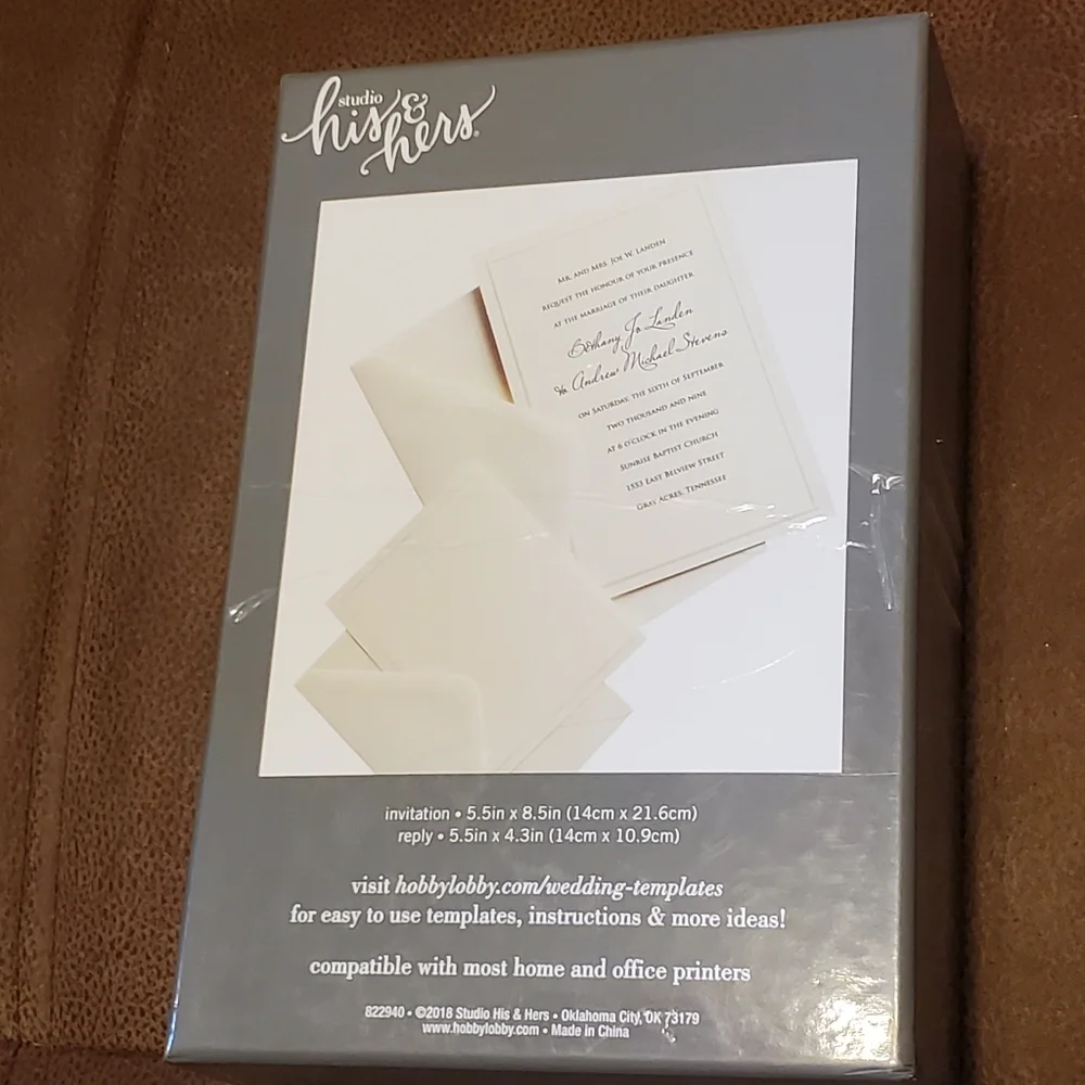 His & Hers Studio customizable wedding invitations